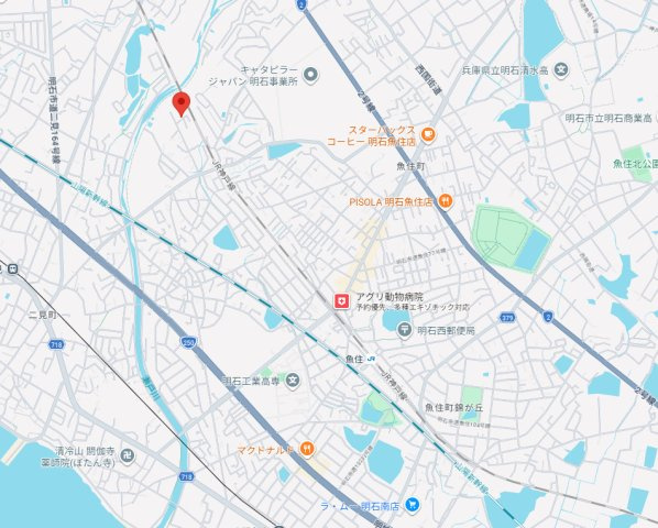 明石市魚住町西岡　中古戸建の地図