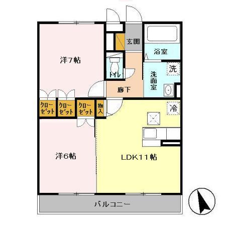 スマイル サンライズ A・Kの間取り