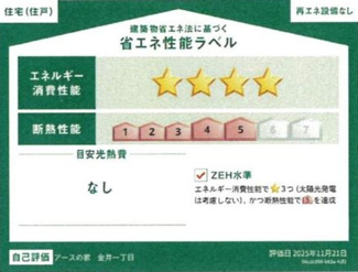 【省エネ性能ラベル】 | 【仲介手数料無料！！】町田市金井1丁目　新築戸建て（全1棟）1号棟　4855万円