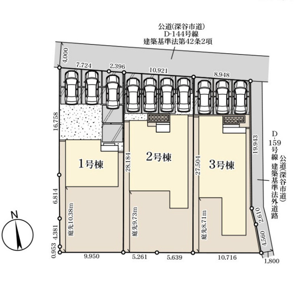 【区画図】 | 深谷市稲荷町北第3　LiveleGarden.s　新築戸建　全3棟　1号棟