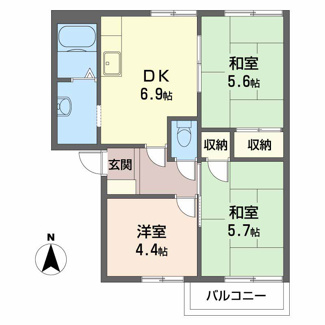 【間取り】 | コスモハイツ弐番館