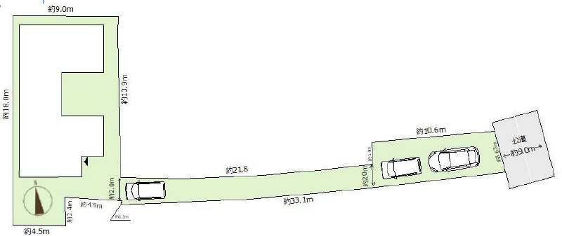 小田原市扇町　新築平屋戸建　全1棟1号棟の区画図