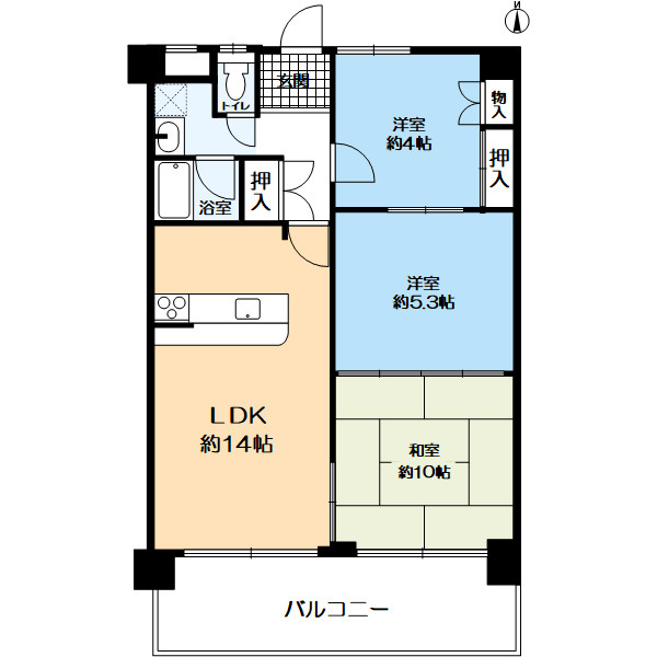 ビラ朝霧の間取り|３LDK