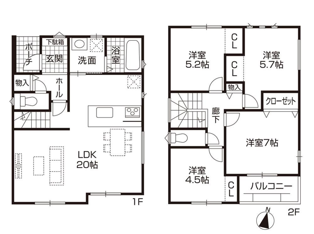 春日井市中新町第2(全2棟)の間取り