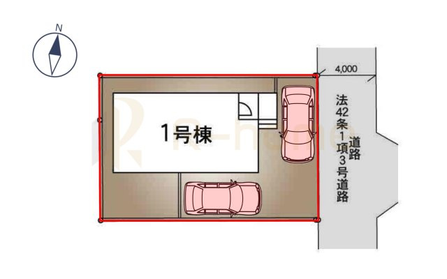 つくばみらい市伊奈東第12　新築戸建て　1号棟の区画図|大きなお買い物だからこそ、メリット・デメリットを伝えさせて頂きます。
R-homeにお任せください♪