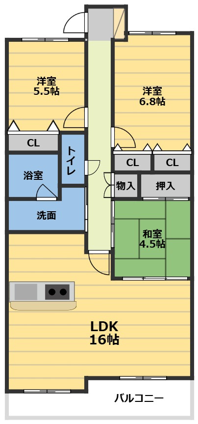 サンマンションアトレ潮見が丘の間取り