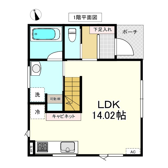 八戸市江陽１丁目の間取り|１Ｆ：14.02帖