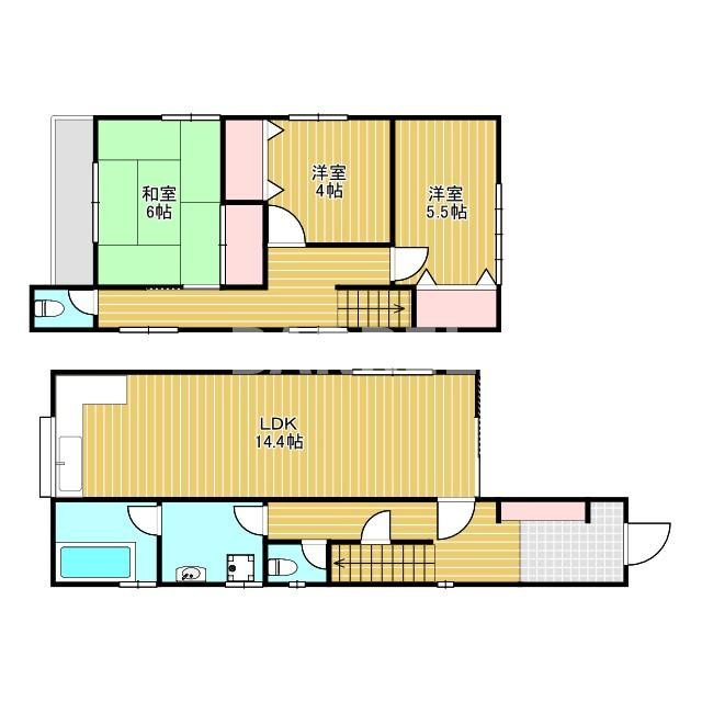 服部本町貸家の間取り
