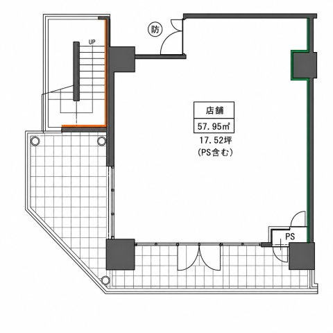 ラシーヌ瓦屋町1階路面の間取り