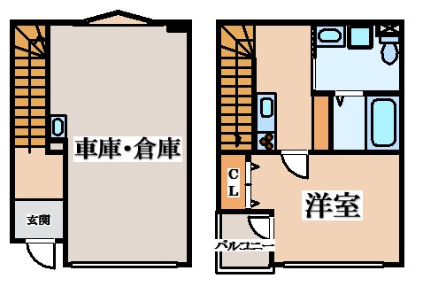【間取り】 | 高野道ガレージハウスB棟