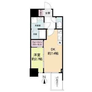 大阪市中央区谷町５丁目の賃貸マンションの間取り