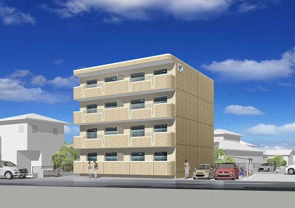 熊本市東区東京塚町の賃貸マンションの外観パース
