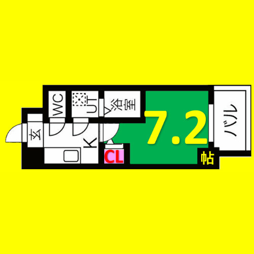 Brick Kamejima　名古屋市賃貸　仲介手数料無料の間取り