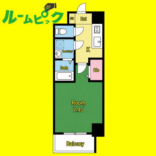 Brick Kamejima　名古屋市賃貸　仲介手数料無料の間取り