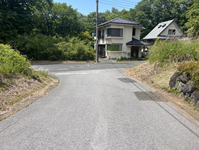 矢板市玉田　中古戸建　四季彩る日本庭園の平屋邸宅の前面道路含む現地写真