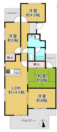 【間取り】 | ☆コンドミニアム山下