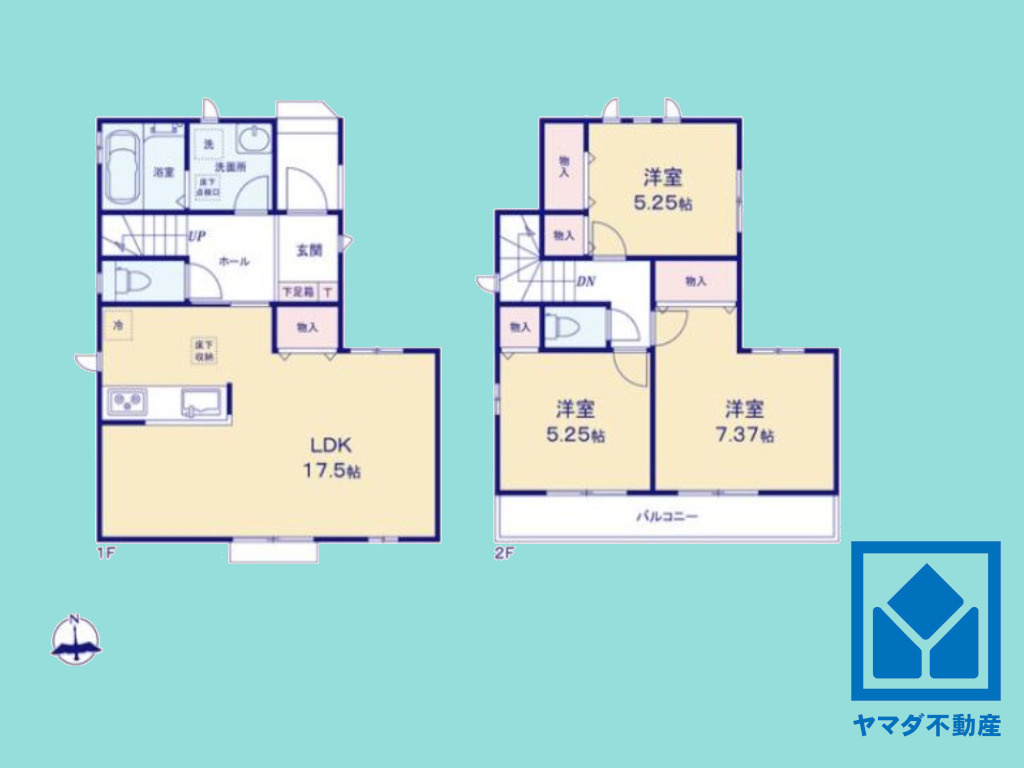 八幡市川口東扇　の間取り