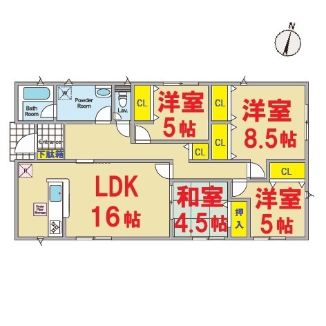 【間取り】 | 潮来市日の出１号棟 | ご見学はお気軽に0476-37-3888までお問合せ下さい！