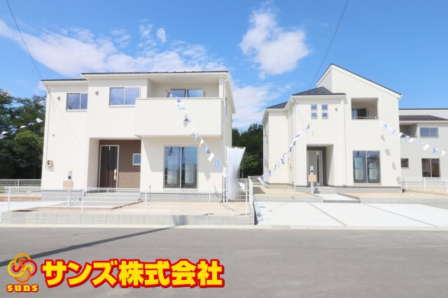 郡山市田村町東山1丁目1期　　　1号棟　　　守山小学校、守山中学区　の外観|南側から見た区画全体♪