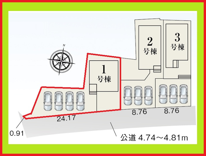 津島市大字日光字東浦の新築一戸建の区画図|◇１号棟◇
