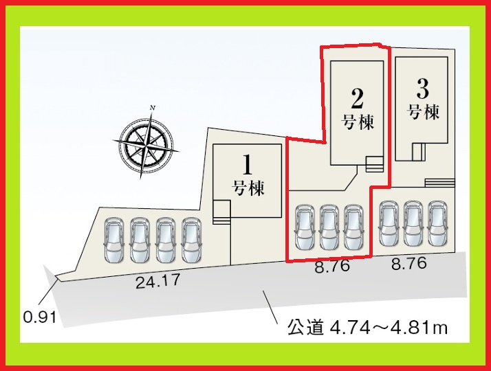 津島市大字日光字東浦の新築一戸建の区画図|◇２号棟◇