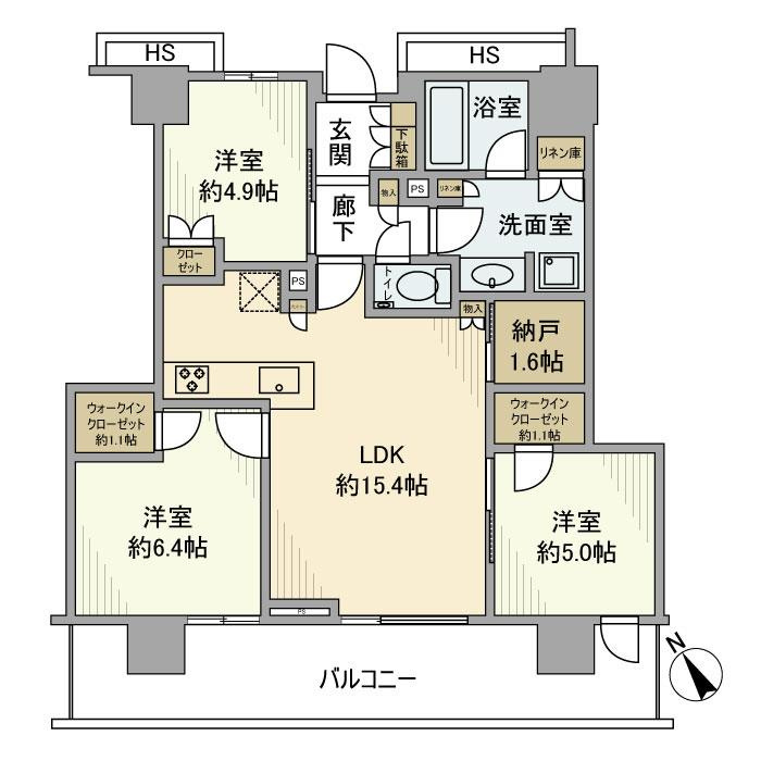 グレーシアタワーズ海老名ウエストの間取り