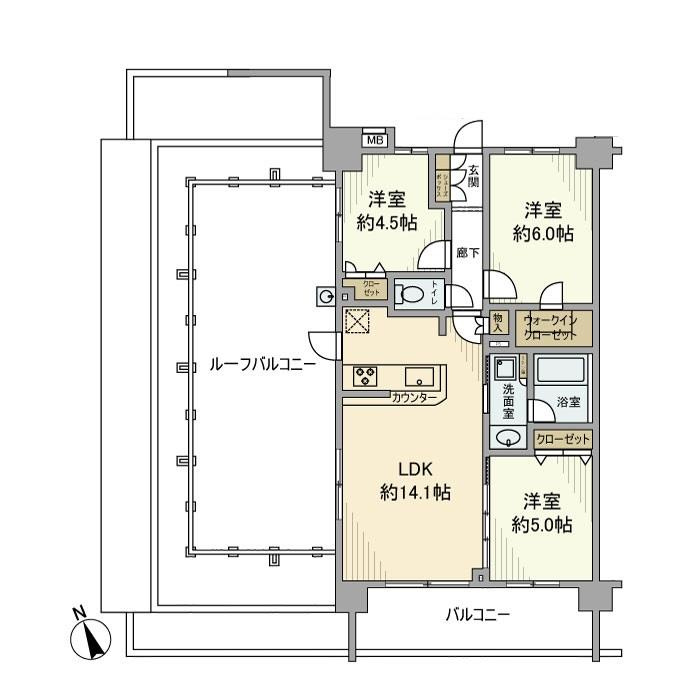ファインスクエア東白楽Ⅰの間取り