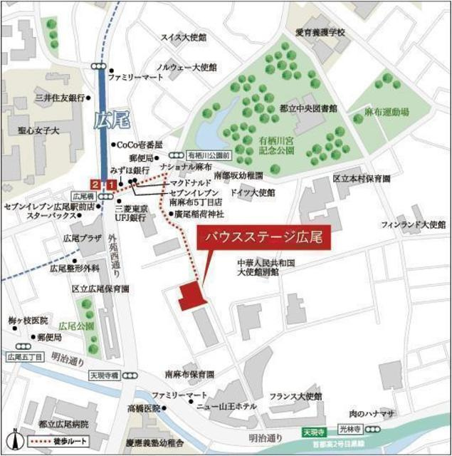 バウスステージ広尾の地図