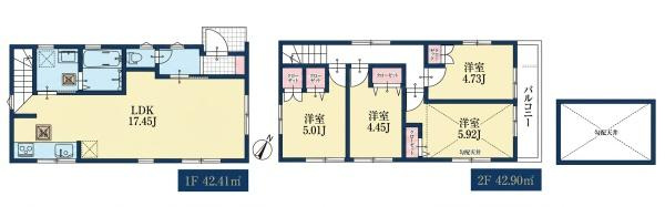 横浜市旭区万騎が原の新築一戸建の間取り