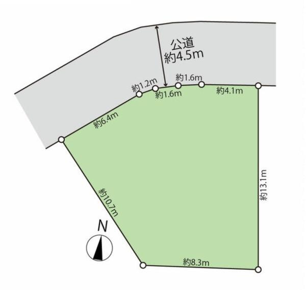 横浜市都筑区中川５丁目の売地の土地図