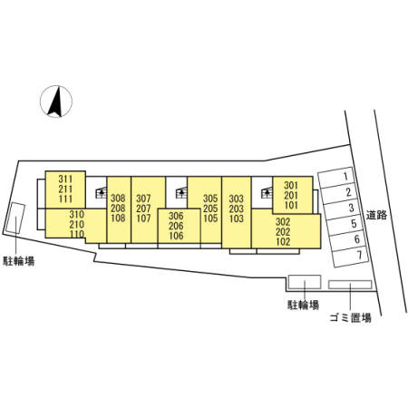 金山アイサンメゾンの区画図