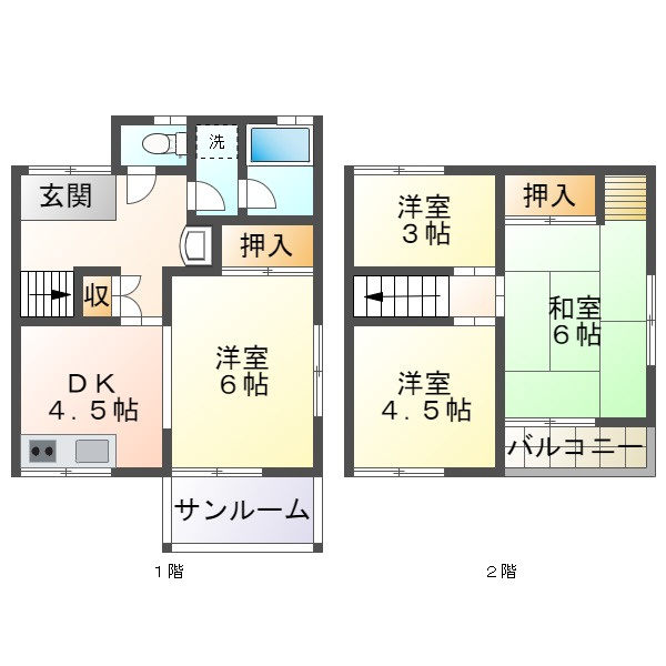 五色山4丁目貸家の間取り