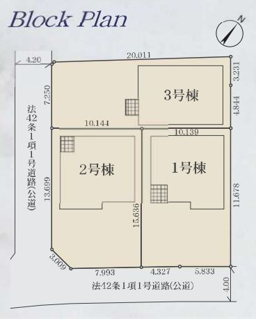 緑区大島新築戸建て　3期3号棟の区画図|区画図「緑区大島新築戸建て」