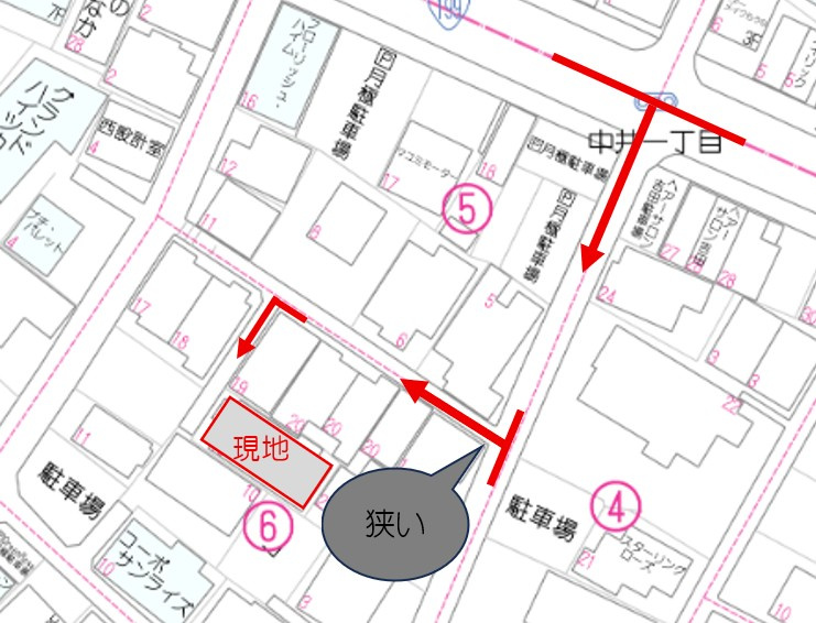中井三丁目6番19号（A-21）の地図