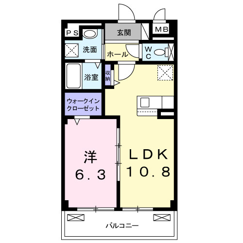菊池郡菊陽町大字久保田の賃貸マンションの間取り