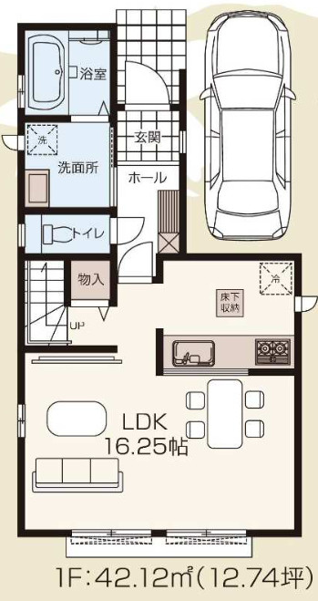 【仲介手数料無料】所沢市東所沢６期全３棟Ａ号棟　所沢の不動産なら西武ハウジングの間取り