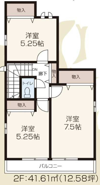 【仲介手数料無料】所沢市東所沢６期全３棟Ａ号棟　所沢の不動産なら西武ハウジングの間取り