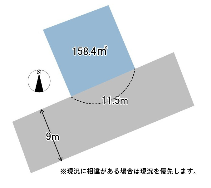 売土地　沼津市西島町の土地図|前面道路は大きく、車の出し入れもスムーズに行えます。