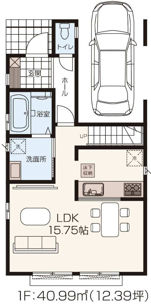 【仲介手数料無料】所沢市東所沢６期全３棟Ｂ号棟　所沢の不動産なら西武ハウジングの間取り