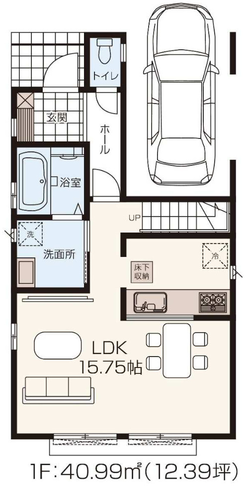 【仲介手数料無料】所沢市東所沢６期全３棟Ｃ号棟　所沢の不動産なら西武ハウジングの間取り