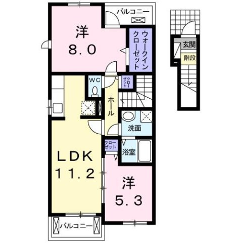 合志市豊岡のアパートの間取り