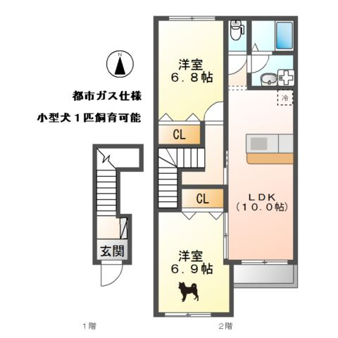 プライムコート石橋の間取り