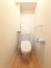 落ち着いた色調のトイレです
