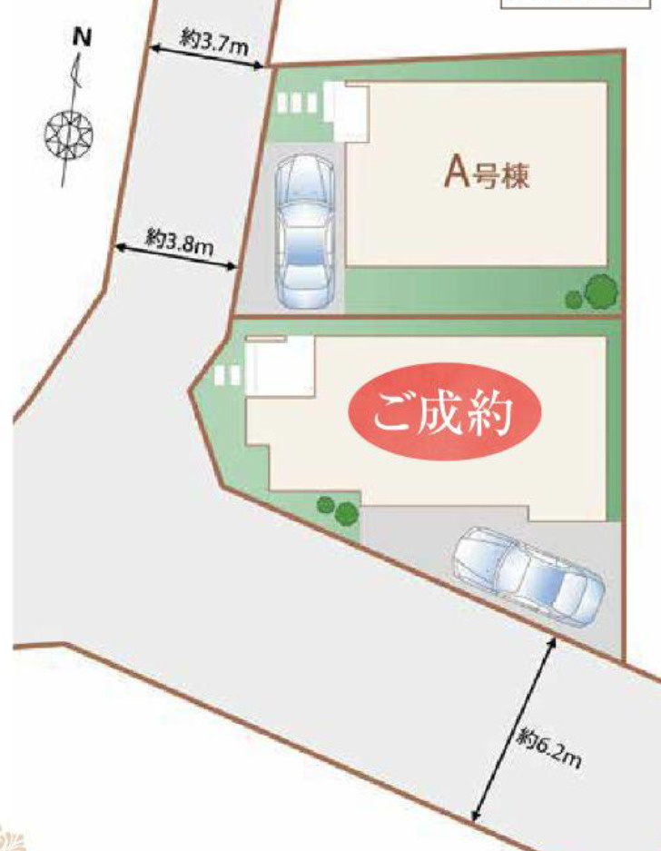 【仲介手数料無料】所沢狭山ケ丘３３期全２棟Ａ号棟　所沢の不動産は西武ハウジングの区画図