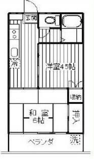 相模原市南区東大沼４丁目のアパートの間取り
