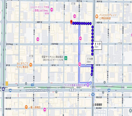 大阪市中央区南船場２丁目の店舗事務所の地図