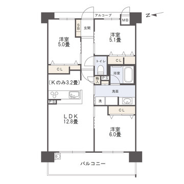 アルファステイツ橋口町の間取り