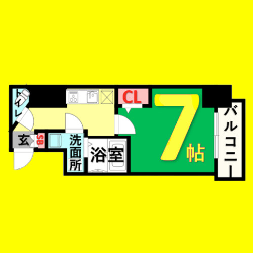 エスリード新栄テセラ　名古屋市賃貸　仲介手数料無料の間取り
