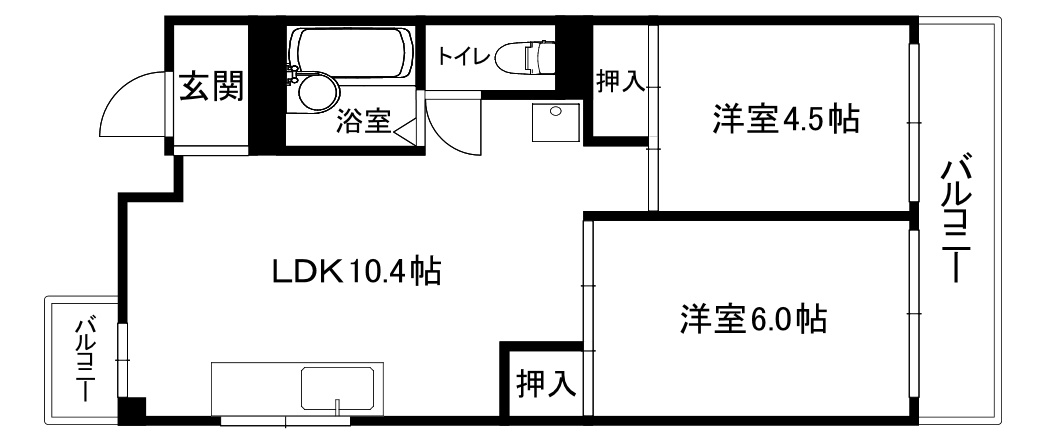 大阪市天王寺区上汐３丁目の賃貸マンションの間取り