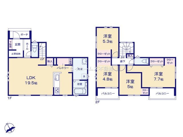 【間取り】 | 小牧市小木南３丁目413『仲介料無料』新築戸建て | 1号棟